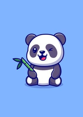 Cute panda with bamboo' Poster by Le Duc Hiep | Displate