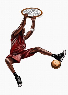 Abstract basketball player