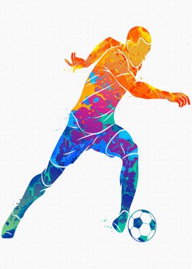 Abstract soccer player