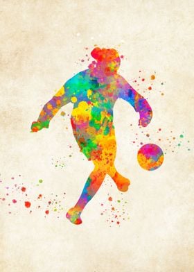 Football player watercolor