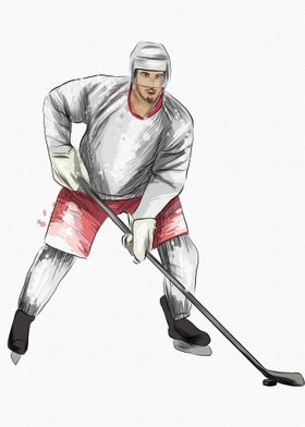 Abstract hockey player