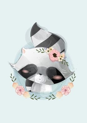 Cute Raccoon Portrait