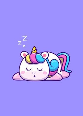 Cute unicorn sleeping