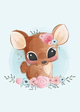 Cute Deer In Bushes