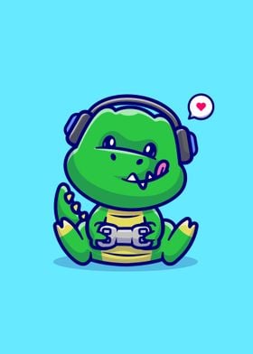 Cute dino gaming