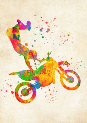 Motocross Watercolor