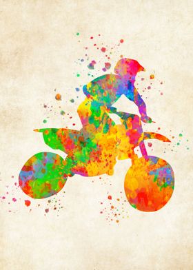 Motocross watercolor
