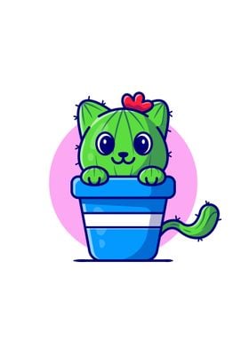 Cute cat cactus