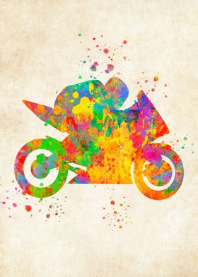 Motorbike Watercolor
