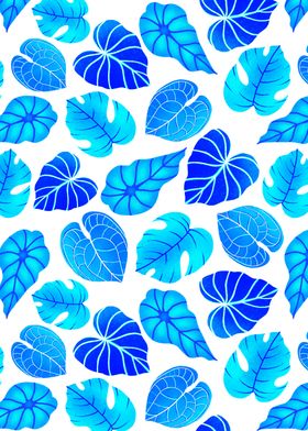 Vibrant blue tropic leaves