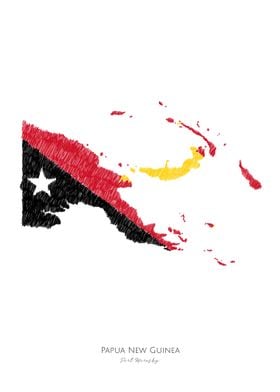 PAPUA NEW GUINEA FLAG MAP