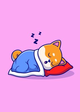 shiba inu dog sleeping