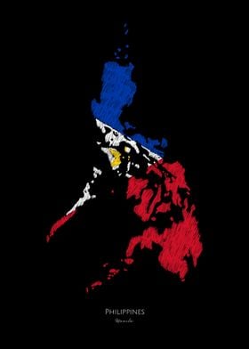 PHILIPPINES FLAG MAP LINE