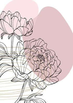 Peony Flowers Art