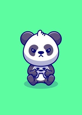 Cute panda gaming