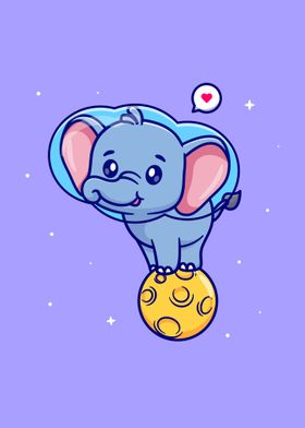 Cute elephant astronaut