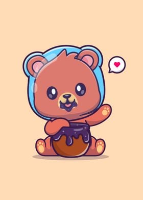 Cute astronaut bear