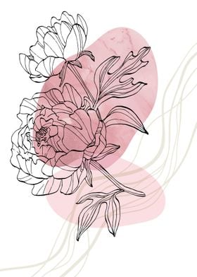 Peony Flowers Art