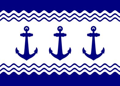 Navy Blue White Anchor