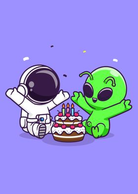 alien with birthday