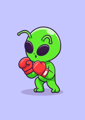 Cute alien boxing