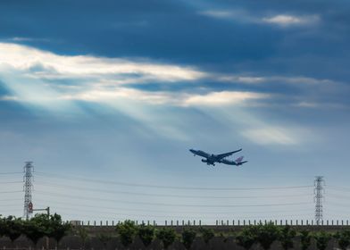 Take off in slanting light