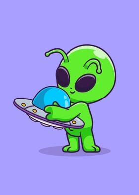 Cute alien hug ufo toy