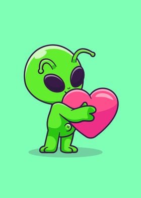 alien hug love heart