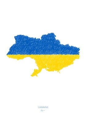 UKRAINE UKRAINA FLAG MAP