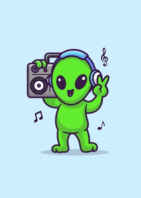 alien listening music