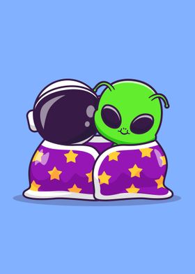 astronaut and alien