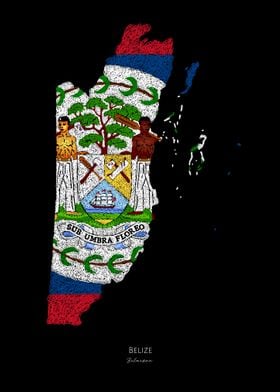 Belize Belmopan Flag Map