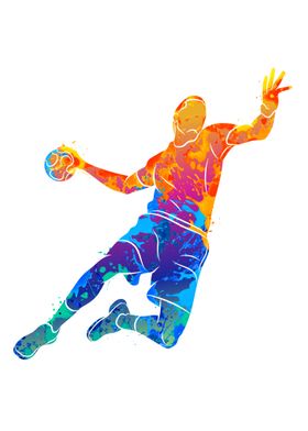 handball player jumping