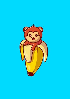 Cute monkey banana