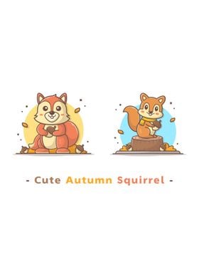 Cute autumn squirrel