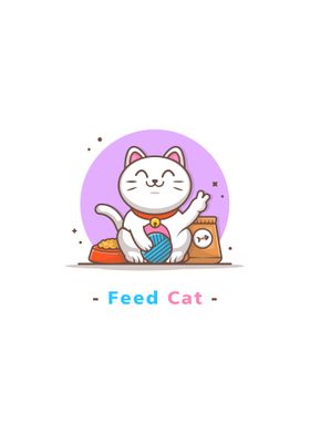 cat playing ball with food