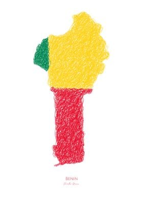 Benin Porta Nova Flag Map