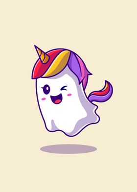 Cute unicorn ghost