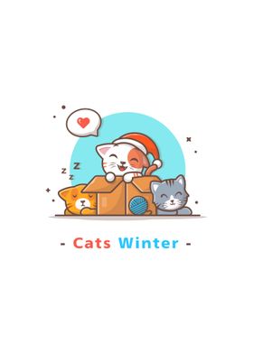 Cute cats winter