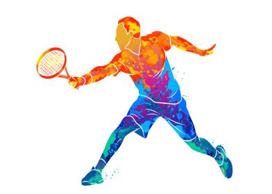 Abstract tennis player