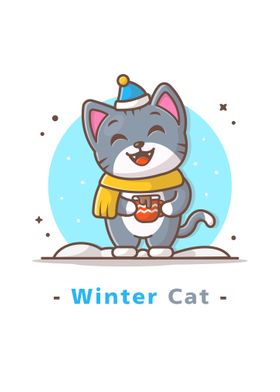 Cat in winter season