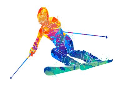 Abstract skiing