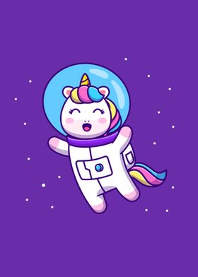 unicorn astronaut floating