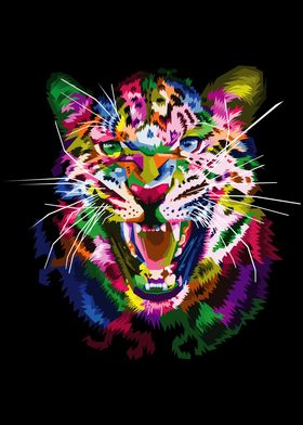 colorful leopard vector