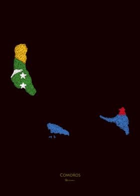 COMOROS MORONI FLAG MAP