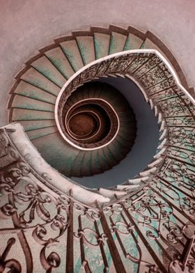 Decorated spiral stairs
