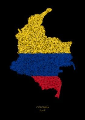 COLOMBIA BAGOTA FLAG MAP