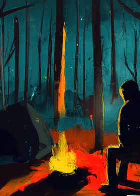 Painting Guy In The Forest