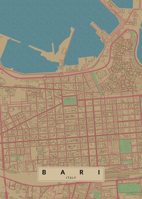 Bari Italy City Map