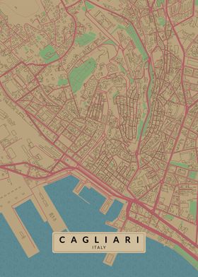 Cagliari Italy City Map